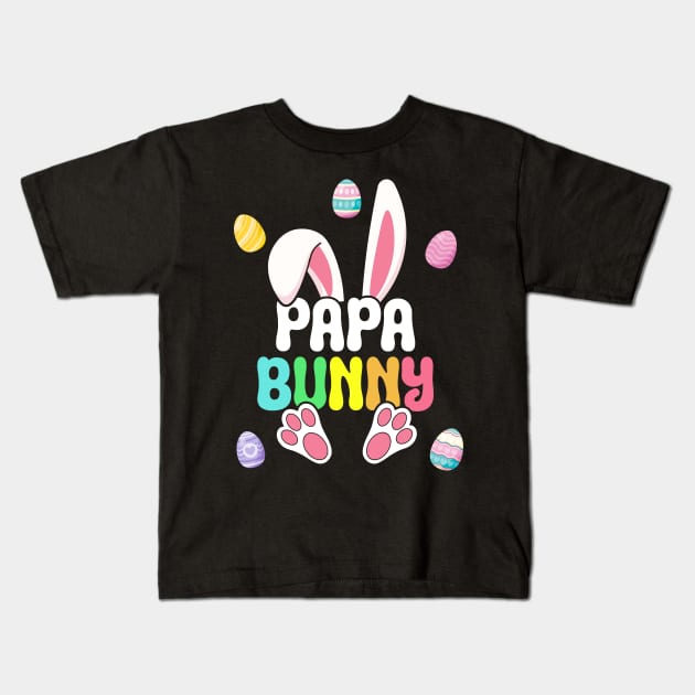 Easter Papa Cute Bunny Easter Family Kids T-Shirt by Way Down South